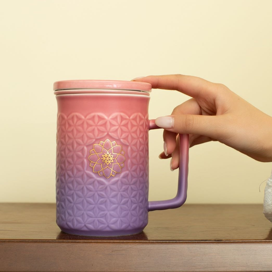 Flower of Life 3-in-1 Tea Mug with Infuser