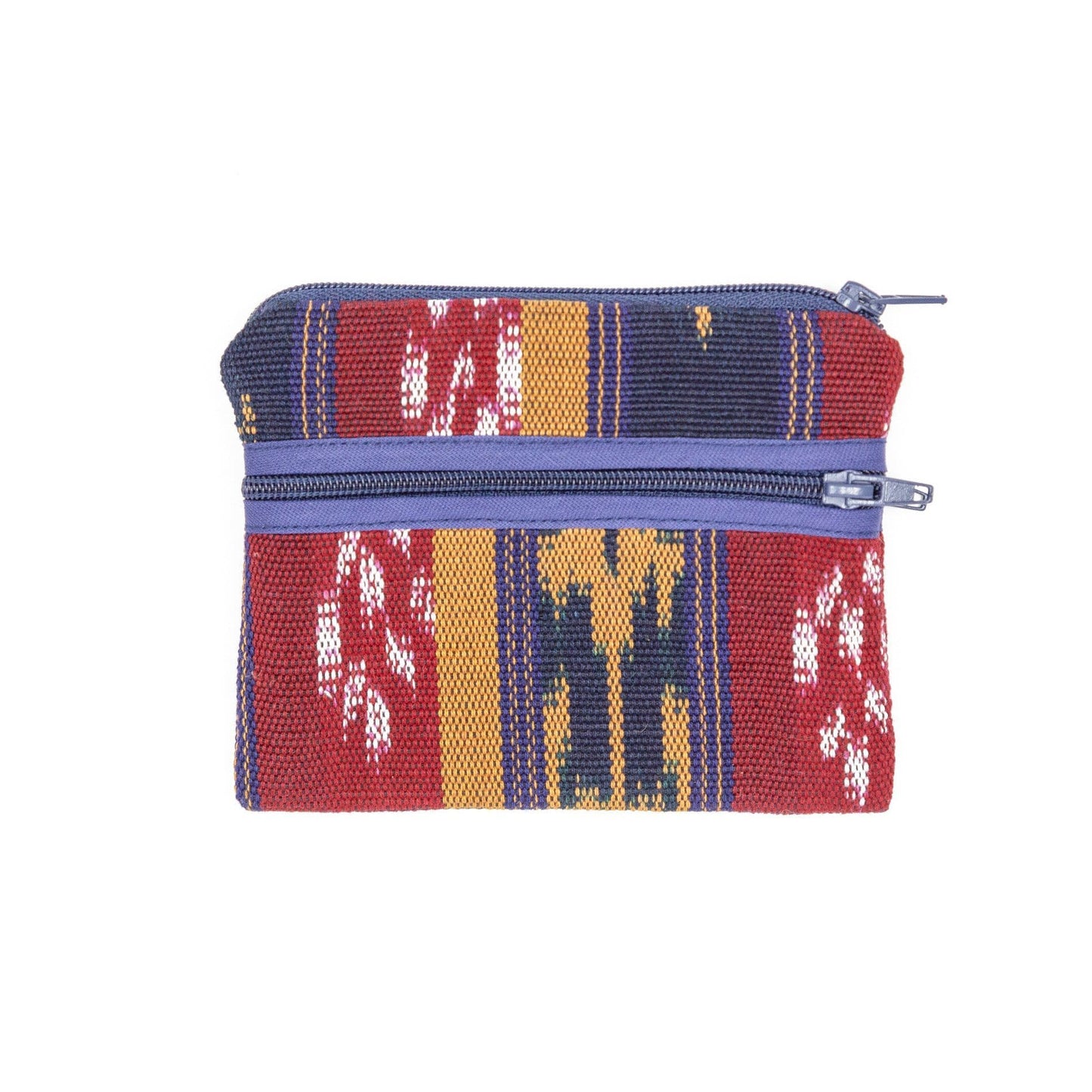 Guatemalan 3-Zip Coin Purse Earth Tone