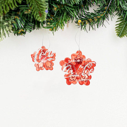 Recycled 3D Flower Ornament - Set of 2