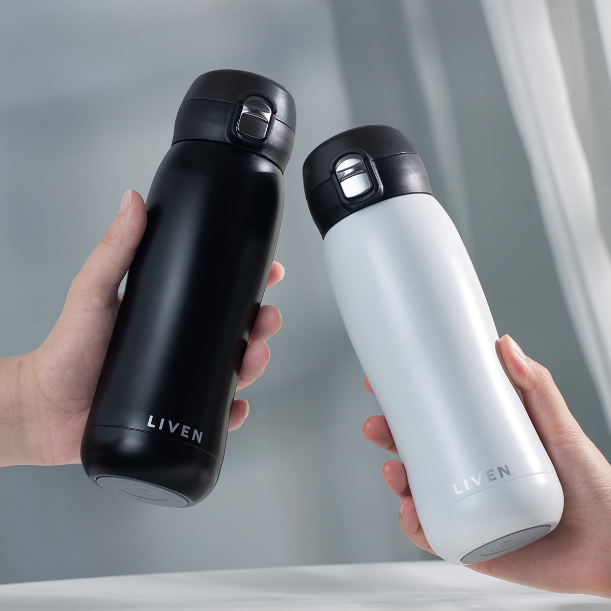 Liven Glow™ Ceramic-Coated Insulated Stainless Steel Water Bottle 17 oz