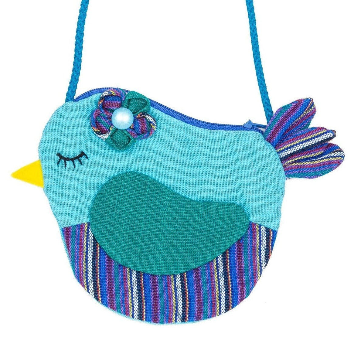 Fair Trade Birdie Purse Turquoise