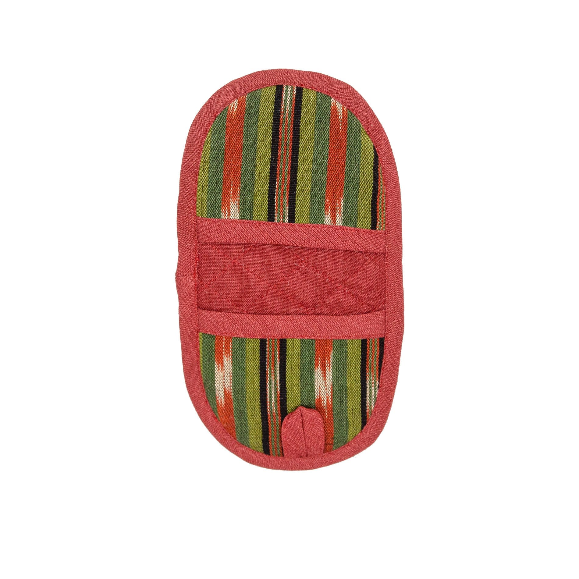 Fair Trade Handmade Double Ended Potholder Olive Terracotta