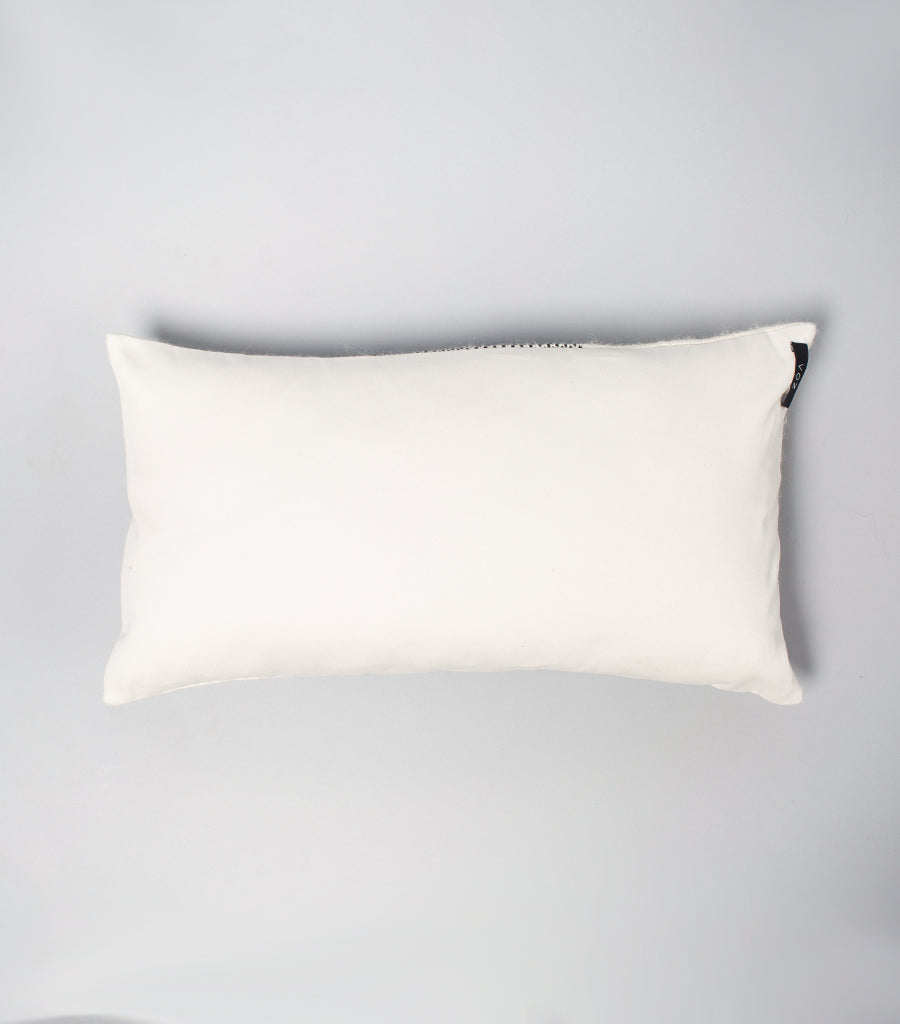 Diamante Lumbar Pillow with Border in Ivory