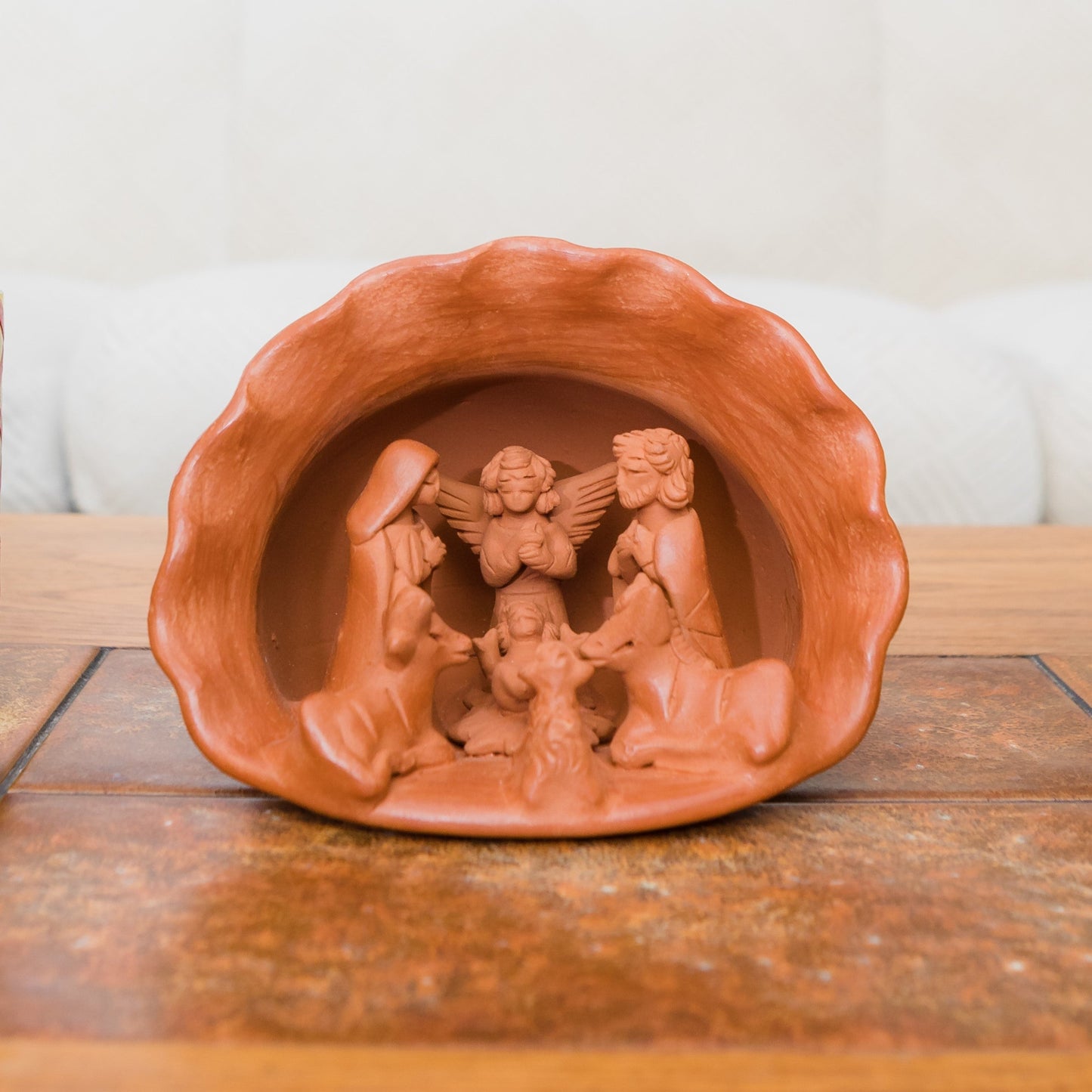 Large Terracotta Shell Nativity Scene