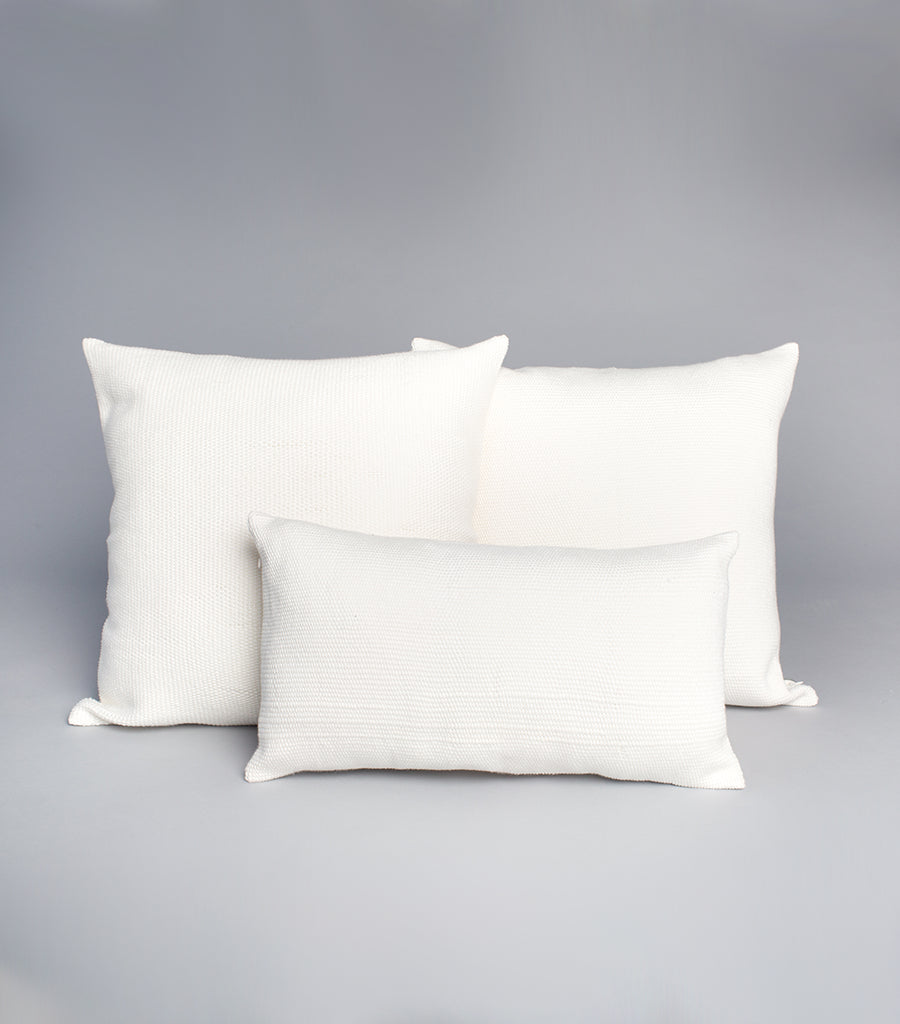 Solid Lumbar Pillow in Ivory Cotton