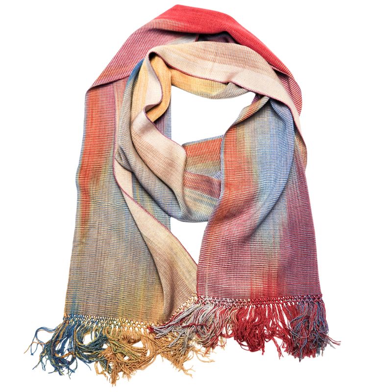 Handwoven Organic Bamboo Fringe Scarf