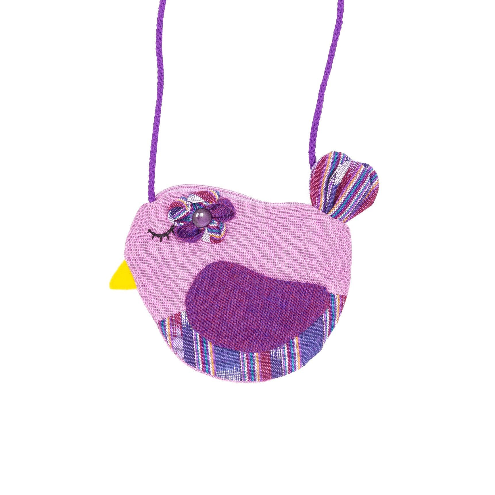 Fair Trade Birdie Purse Purple