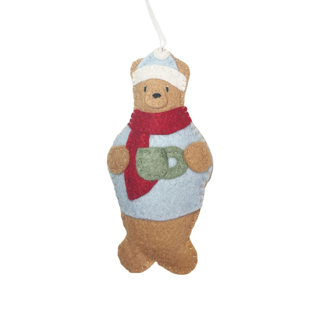 Whimsical Felt Bear Ornament