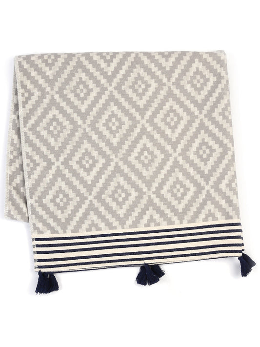 Merida Turkish Towel / Blanket - Gray & Black