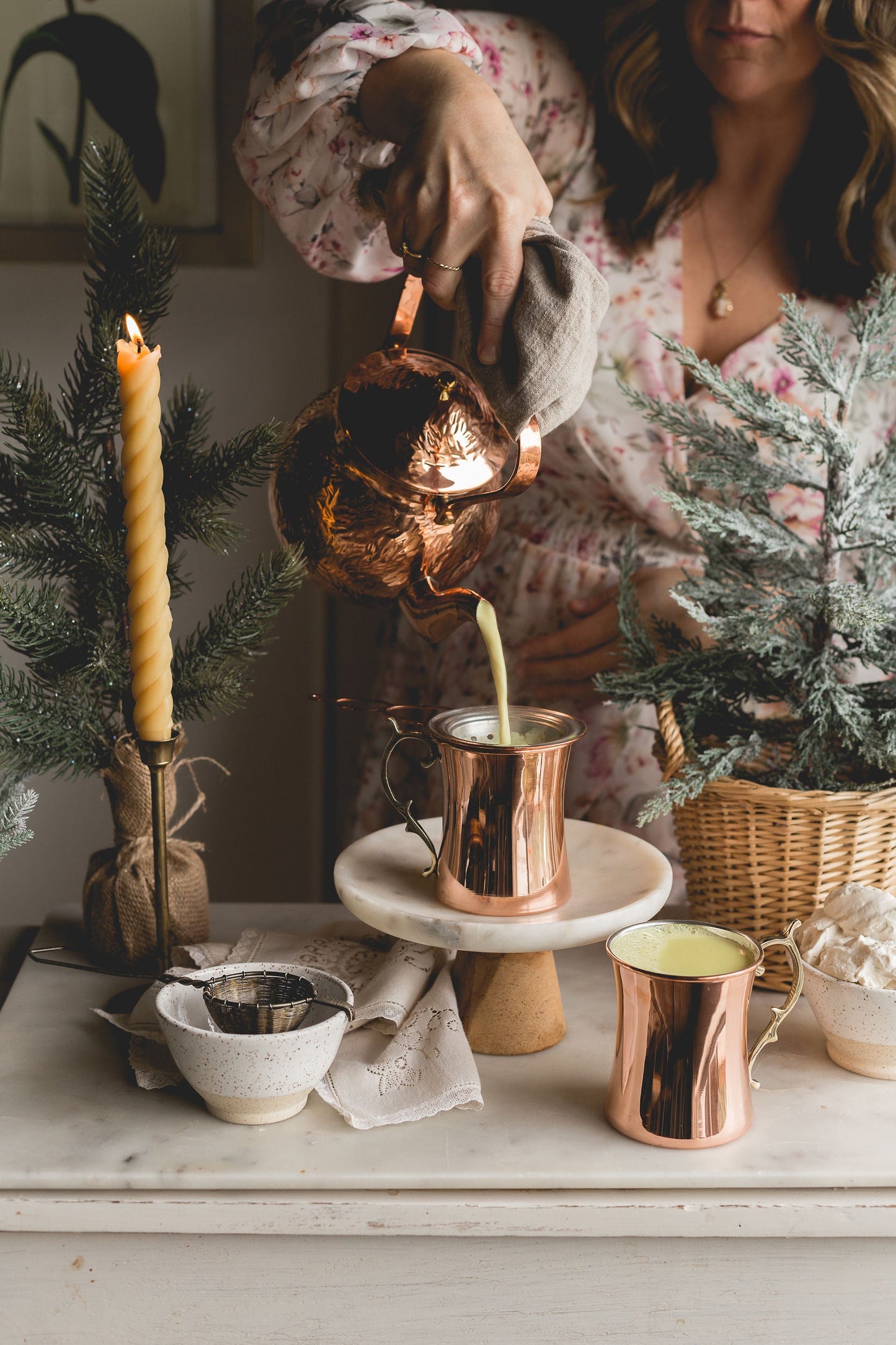 CMK Vintage Inspired Copper Hand Hammered Teapot