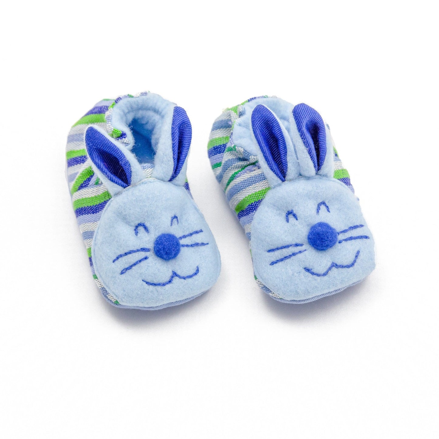 Fair Trade Bunny Baby Booties Blue