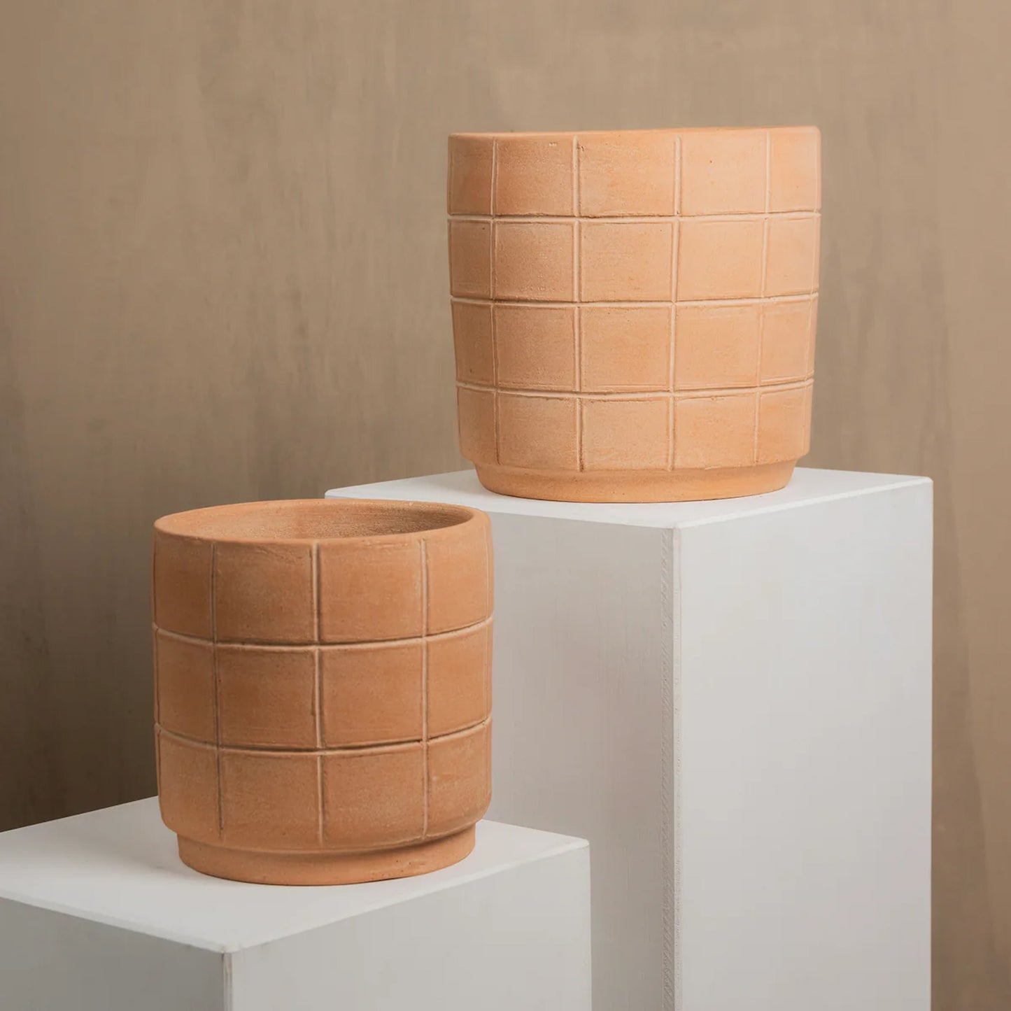 Grid Terracotta Planter - Large