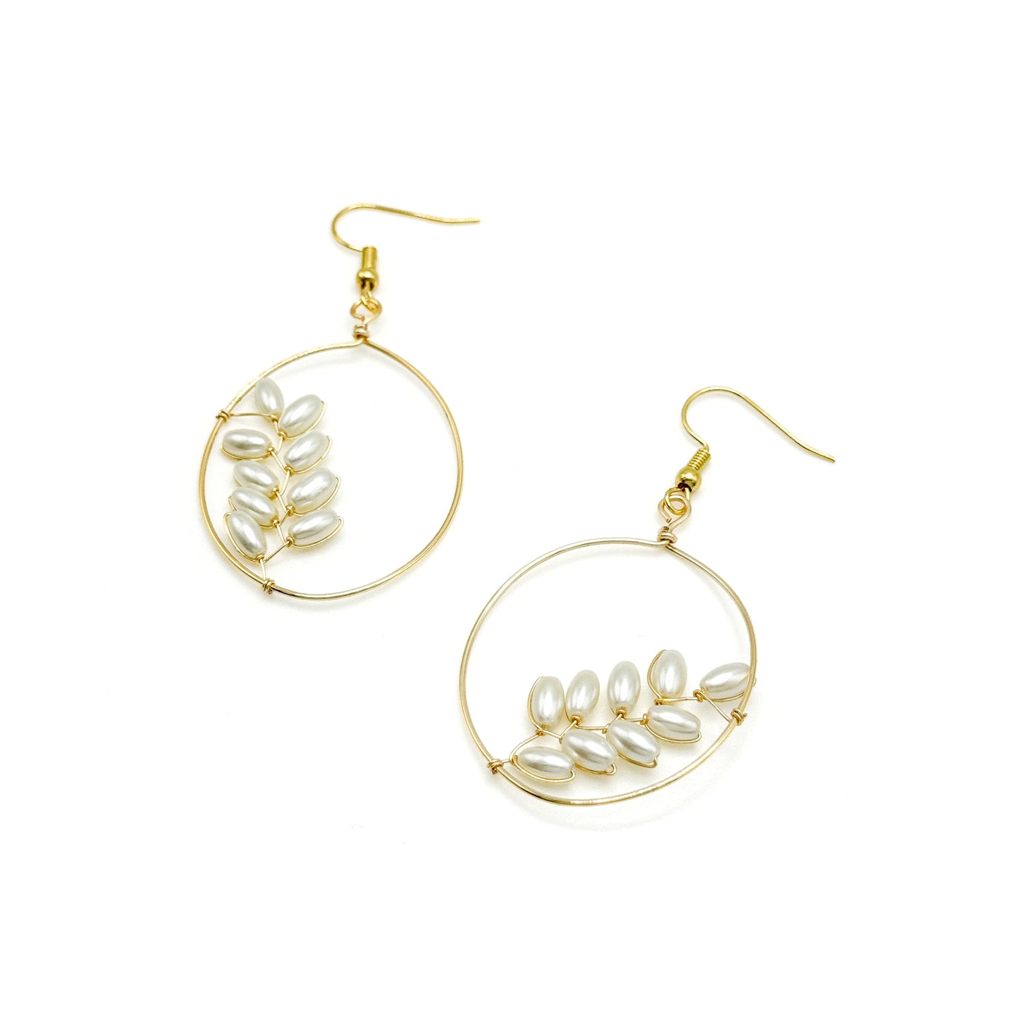 Pearl gold nature Artisan earrings