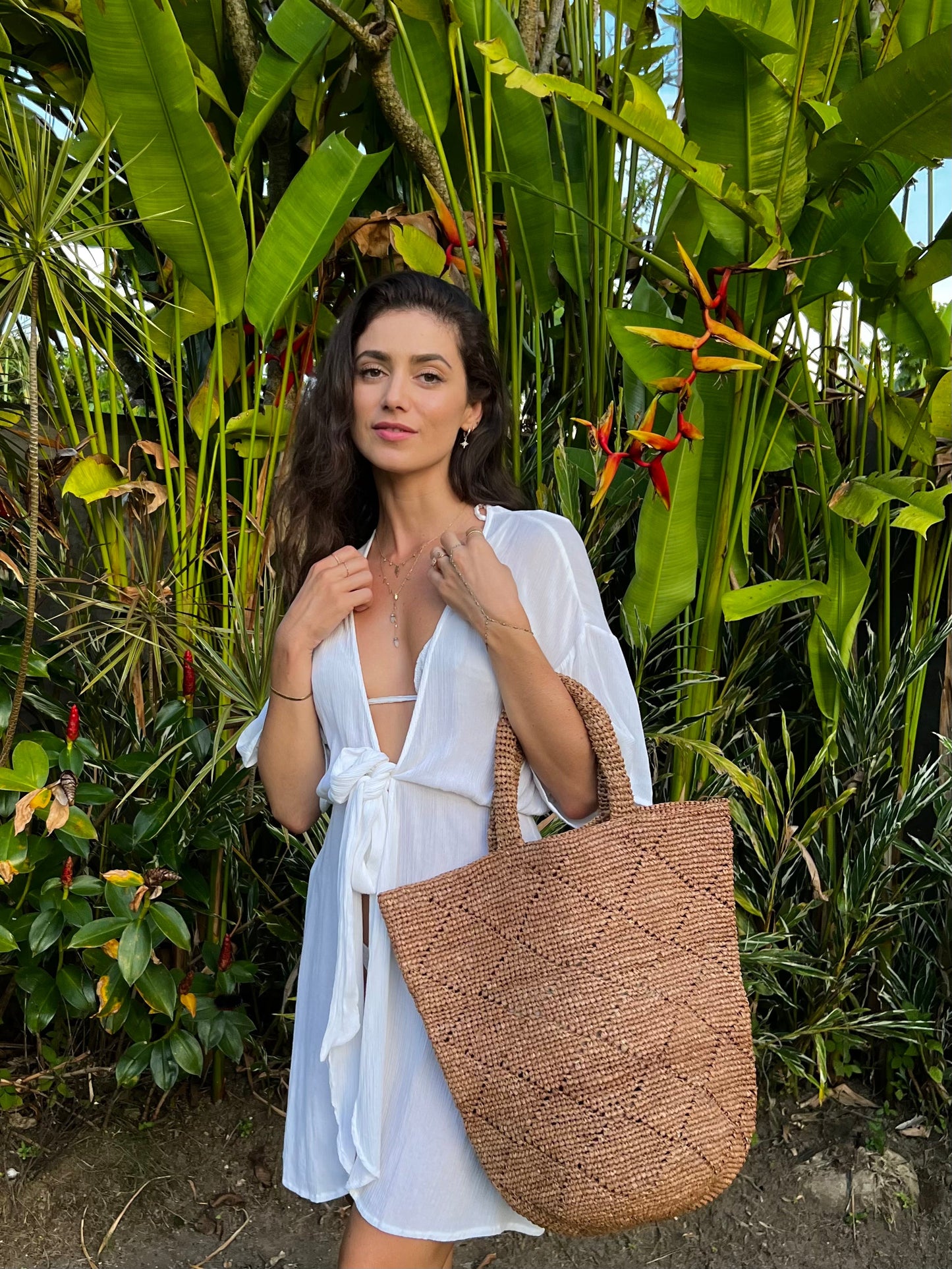 Cabasee Raffia Dark Tote Bag