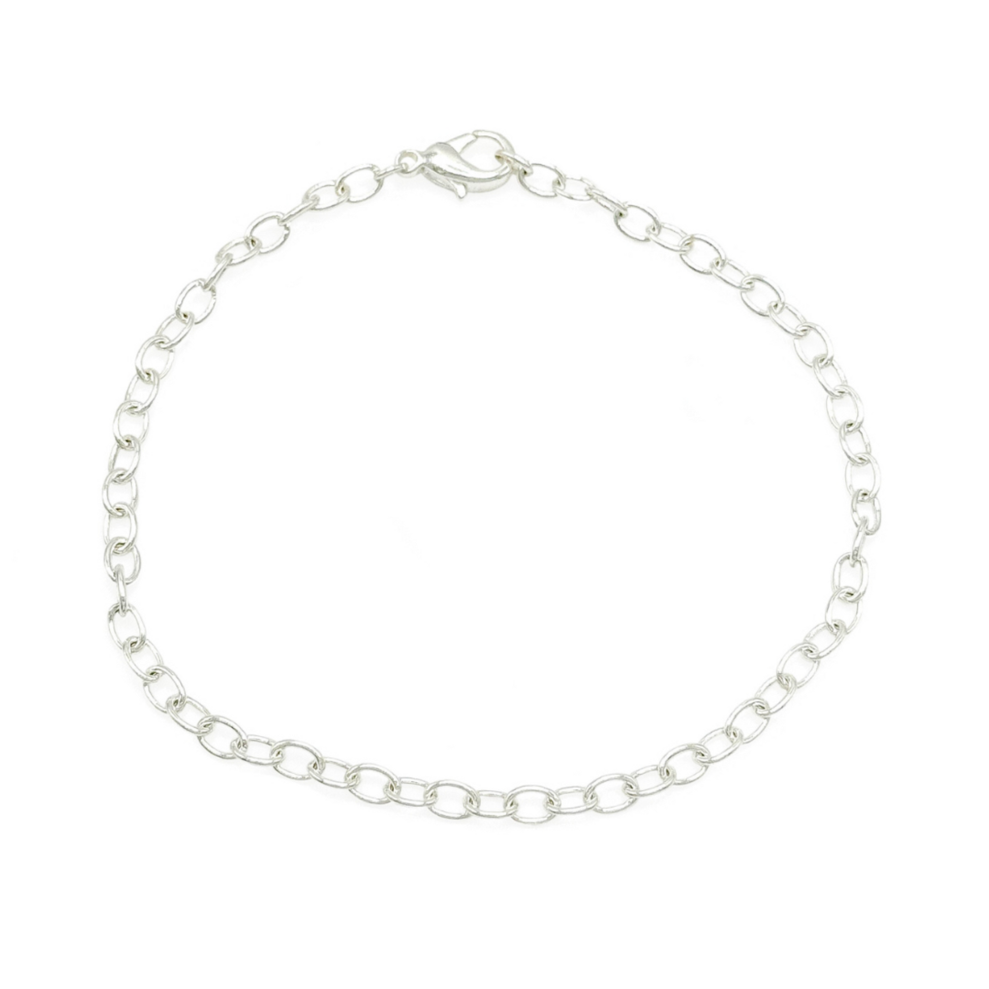 Silver chain customizable charm bracelet