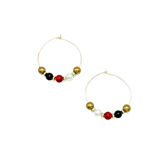 Wordless book gold hoop earrings