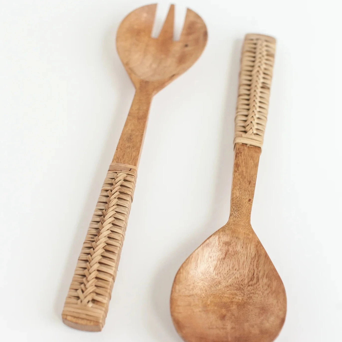 Braided Mango Wood Salad Servers