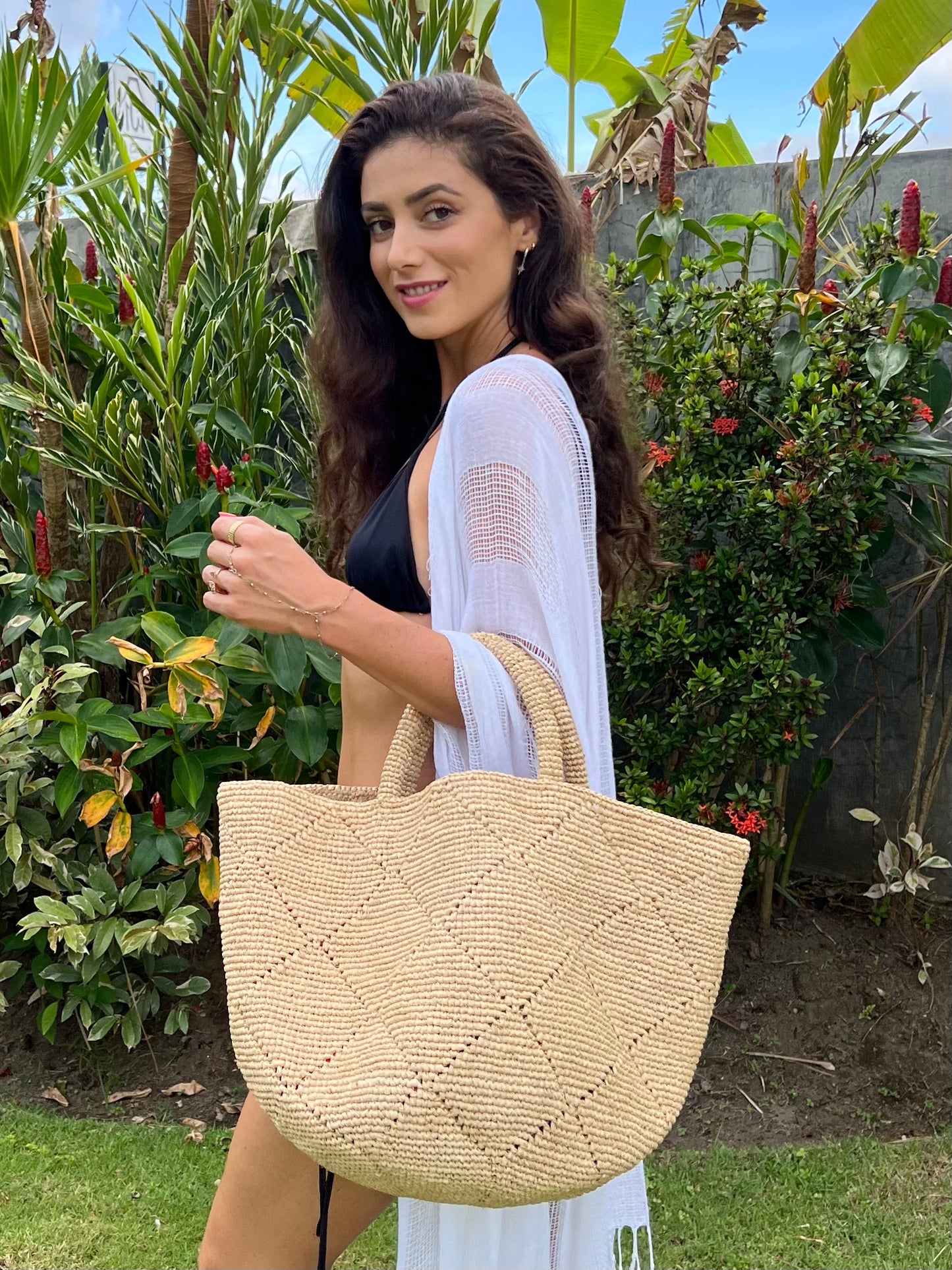 Cabasee Beige Beach Tote Bag