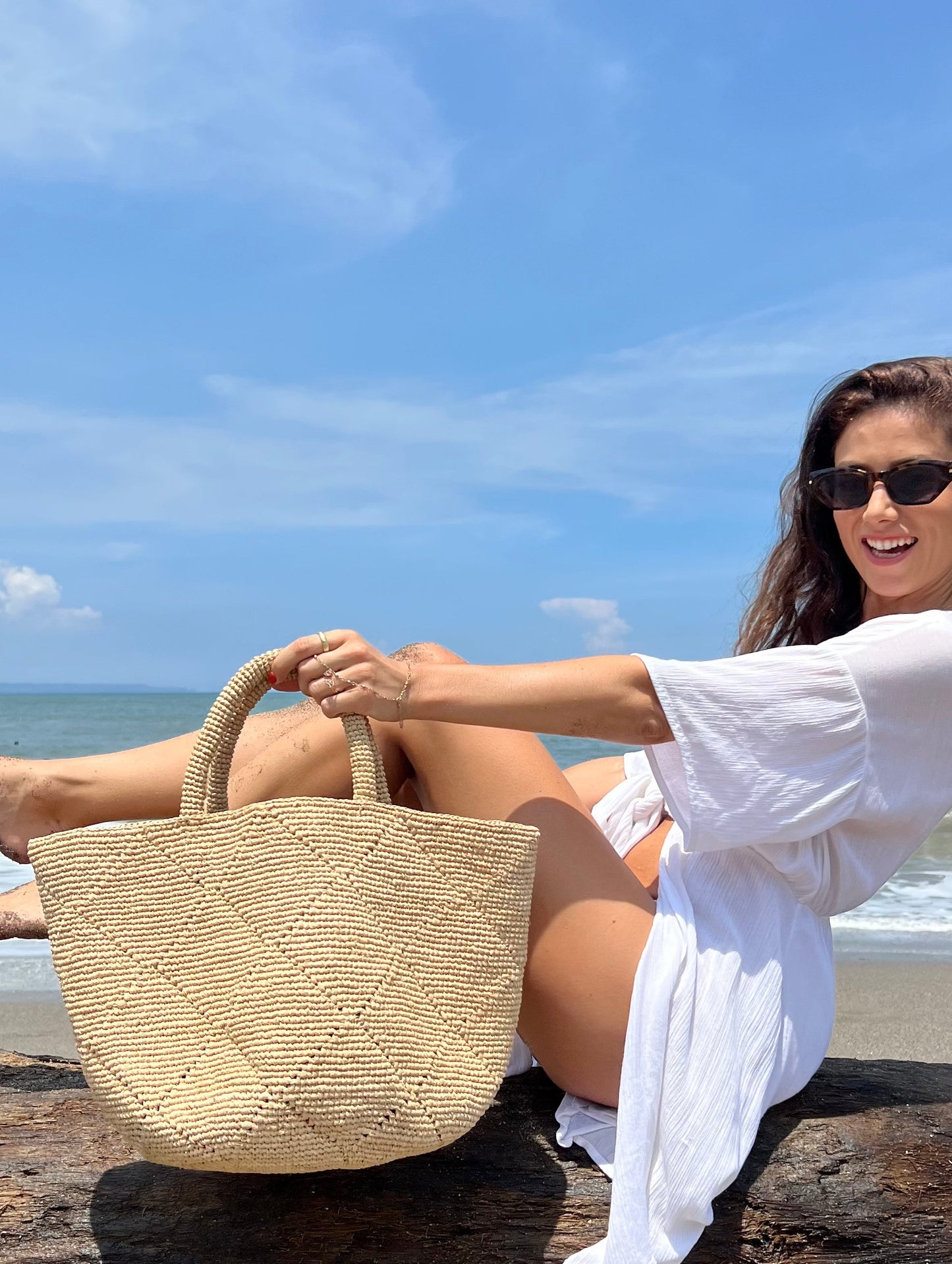 Cabasee Beige Beach Tote Bag