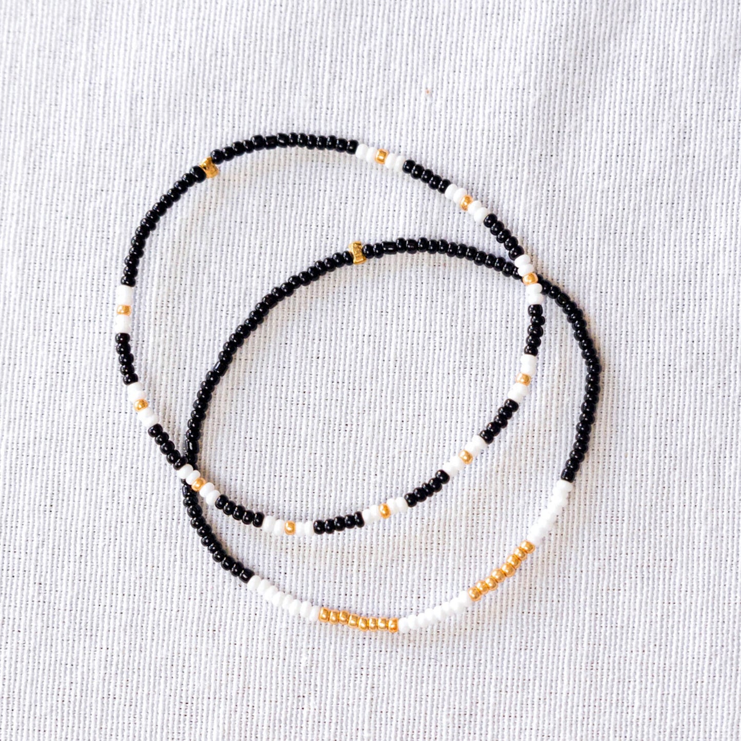 Simple Seed Bead Bracelets - Set of 2