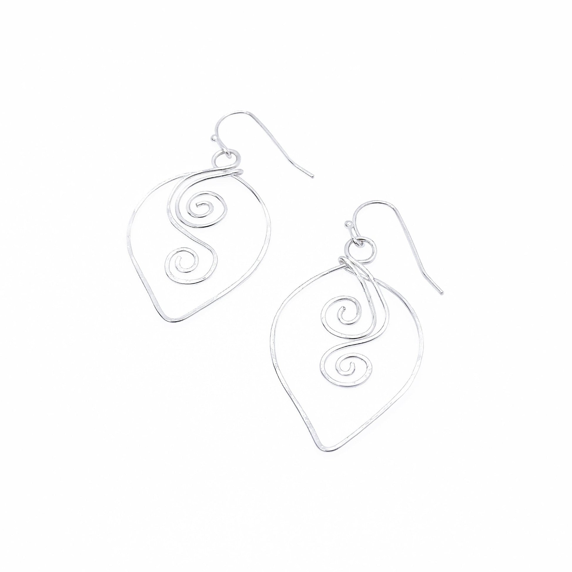 Winter silver swirl earrings