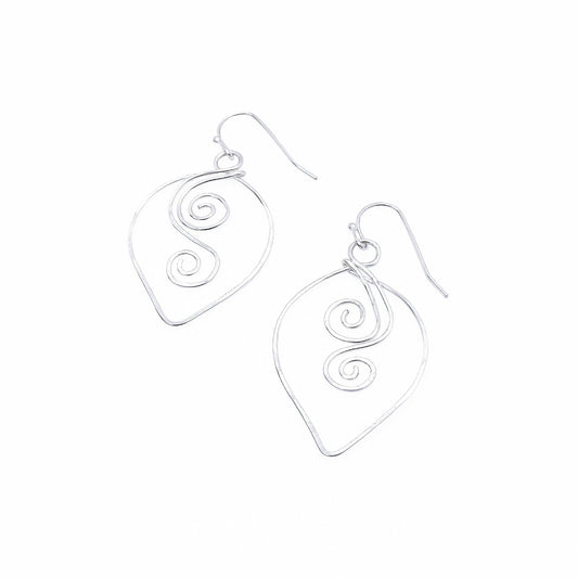 Winter silver swirl earrings