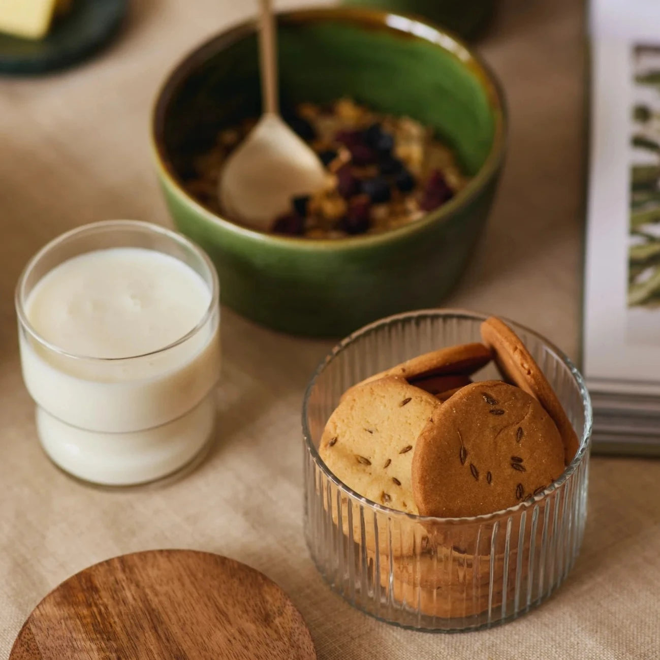 Fluted Glass Storage Jars - set of 3