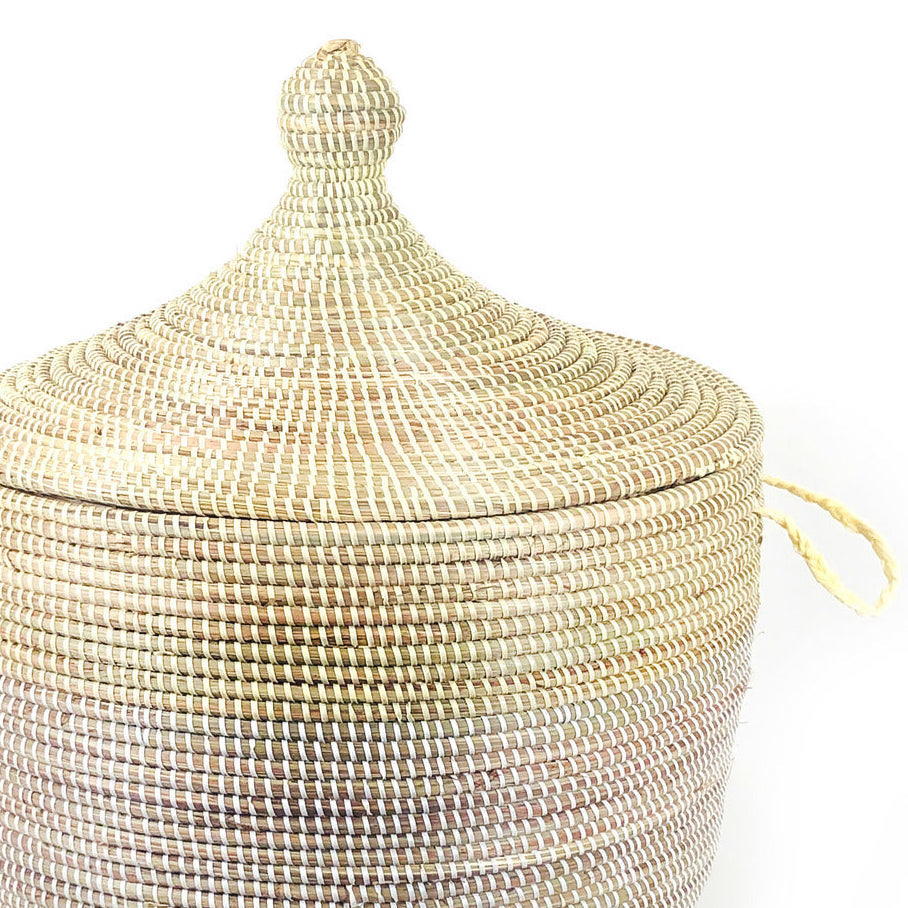 Low Storage Two-Tone Basket - Natural + White