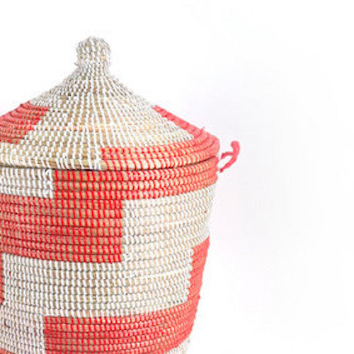 Medium Storage Basket - Red Stripe