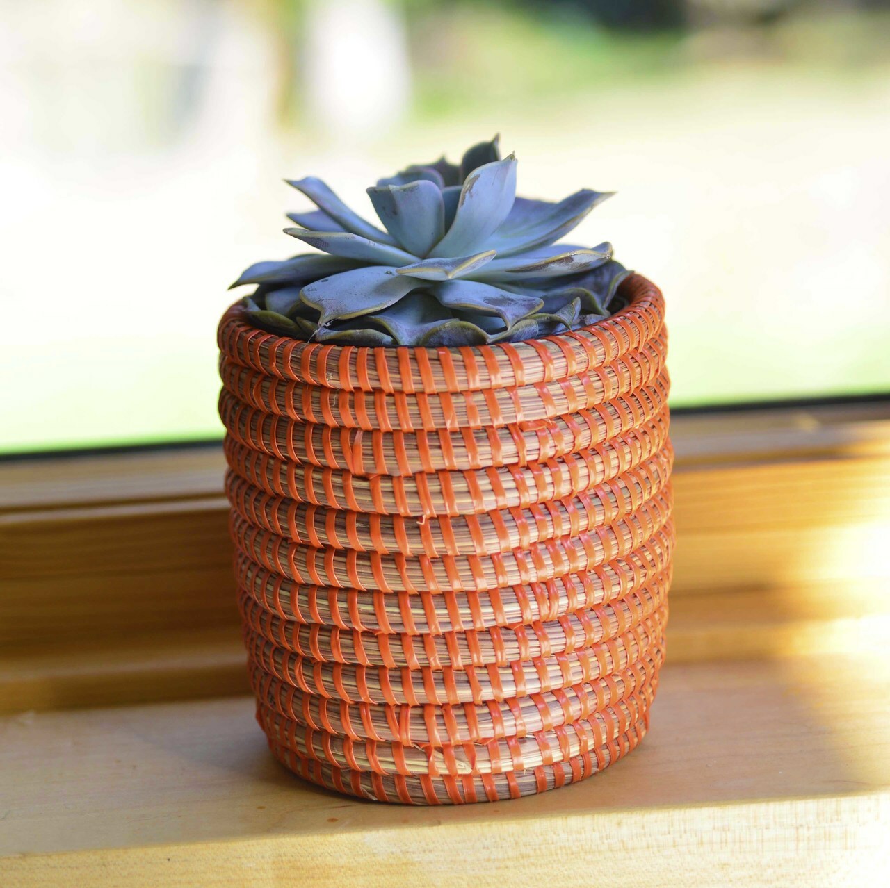 succulent mini basket planter orange