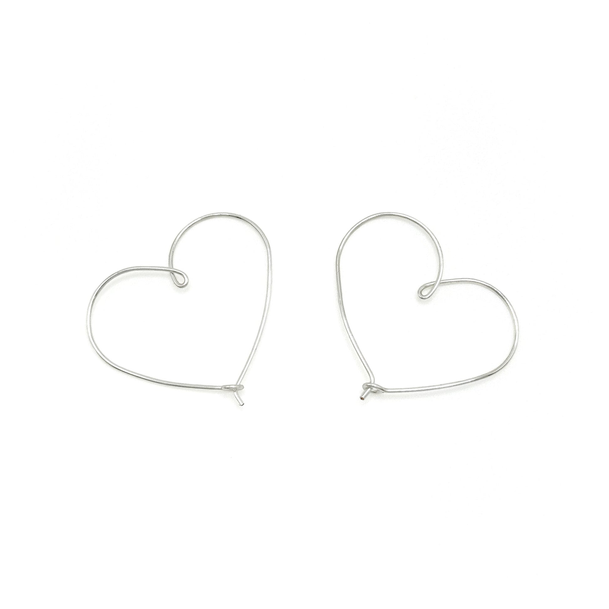 Small silver heart hoop earrings