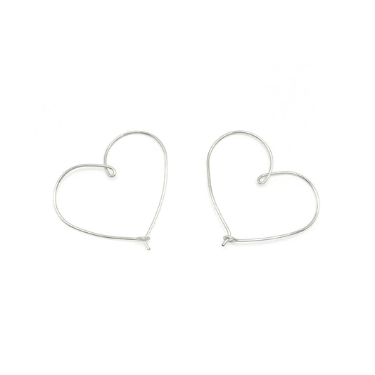 Small silver heart hoop earrings