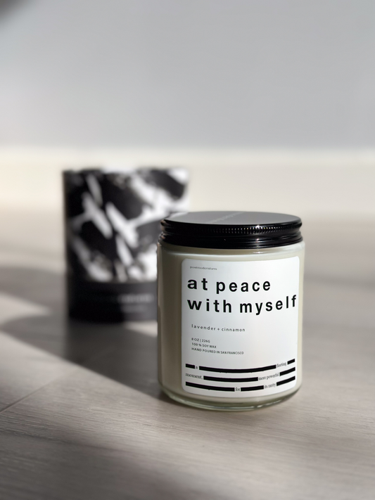 at peace with myself / lavender + cinnamon candle