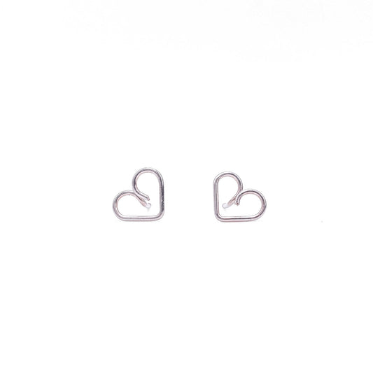 Sterling silver heart stud earrings