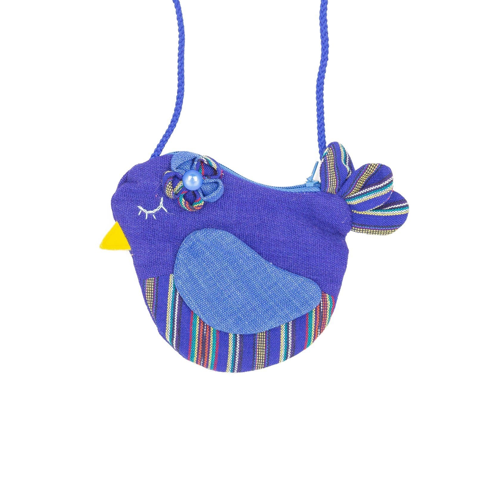 Fair Trade Birdie Purse Blue