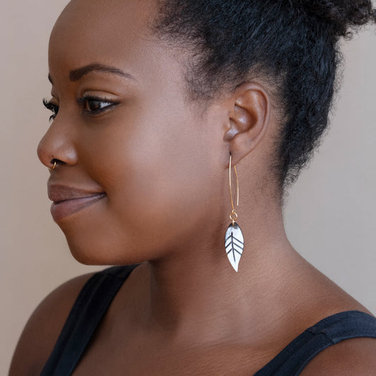 Small Dangling Leaf Earrings