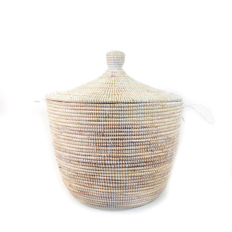 Dou Lid Storage Basket Monochrome White Low Storage