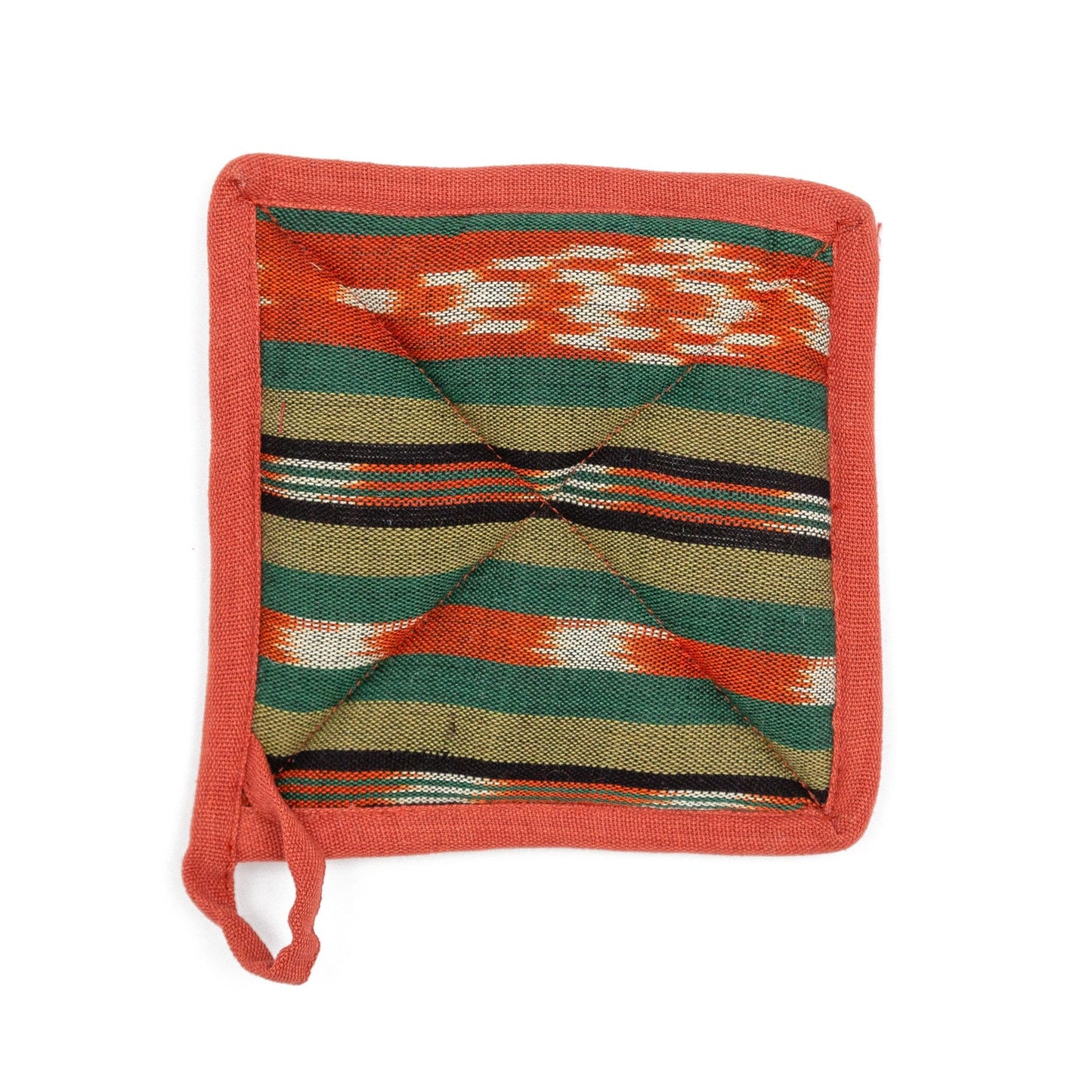 Fair Trade Handmade Pot Holder Olive Terracotta