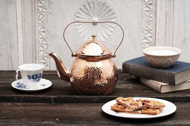 CMK Vintage Inspired Copper Hand Hammered Teapot