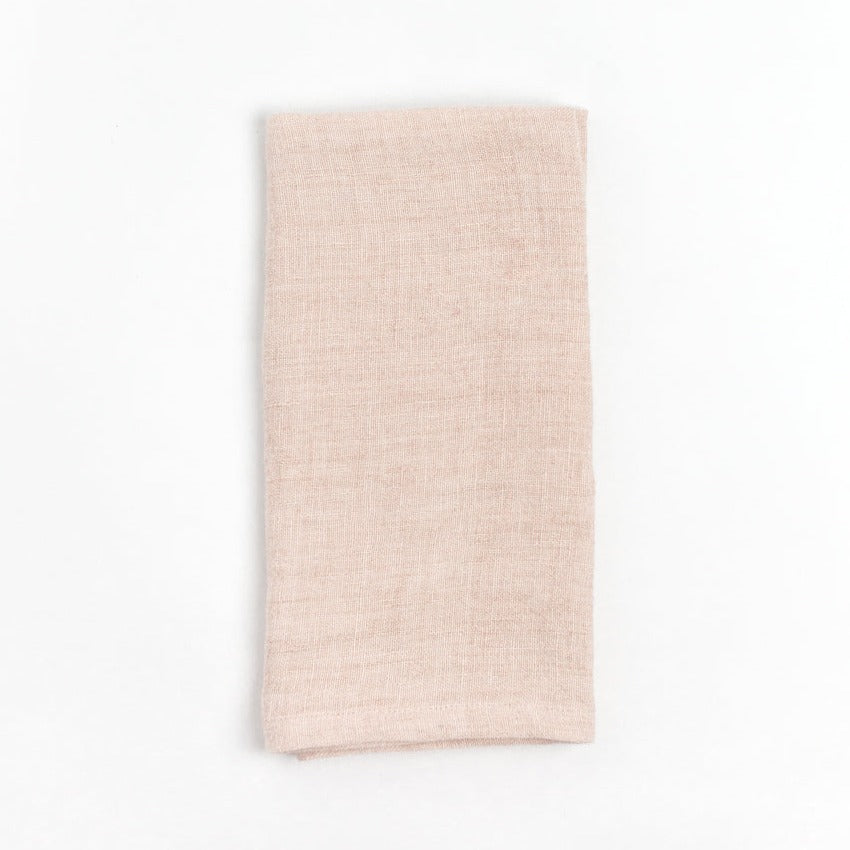 Stone Washed Linen Napkins, Blush - set of 4