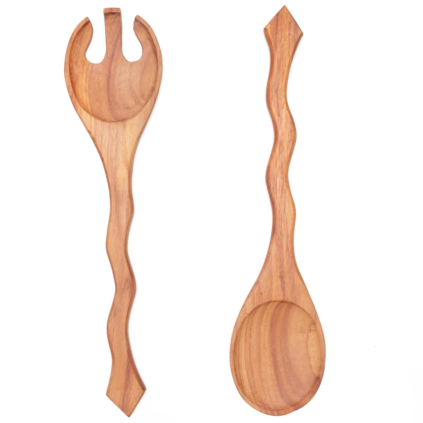 Curvy Macawood Salad Servers