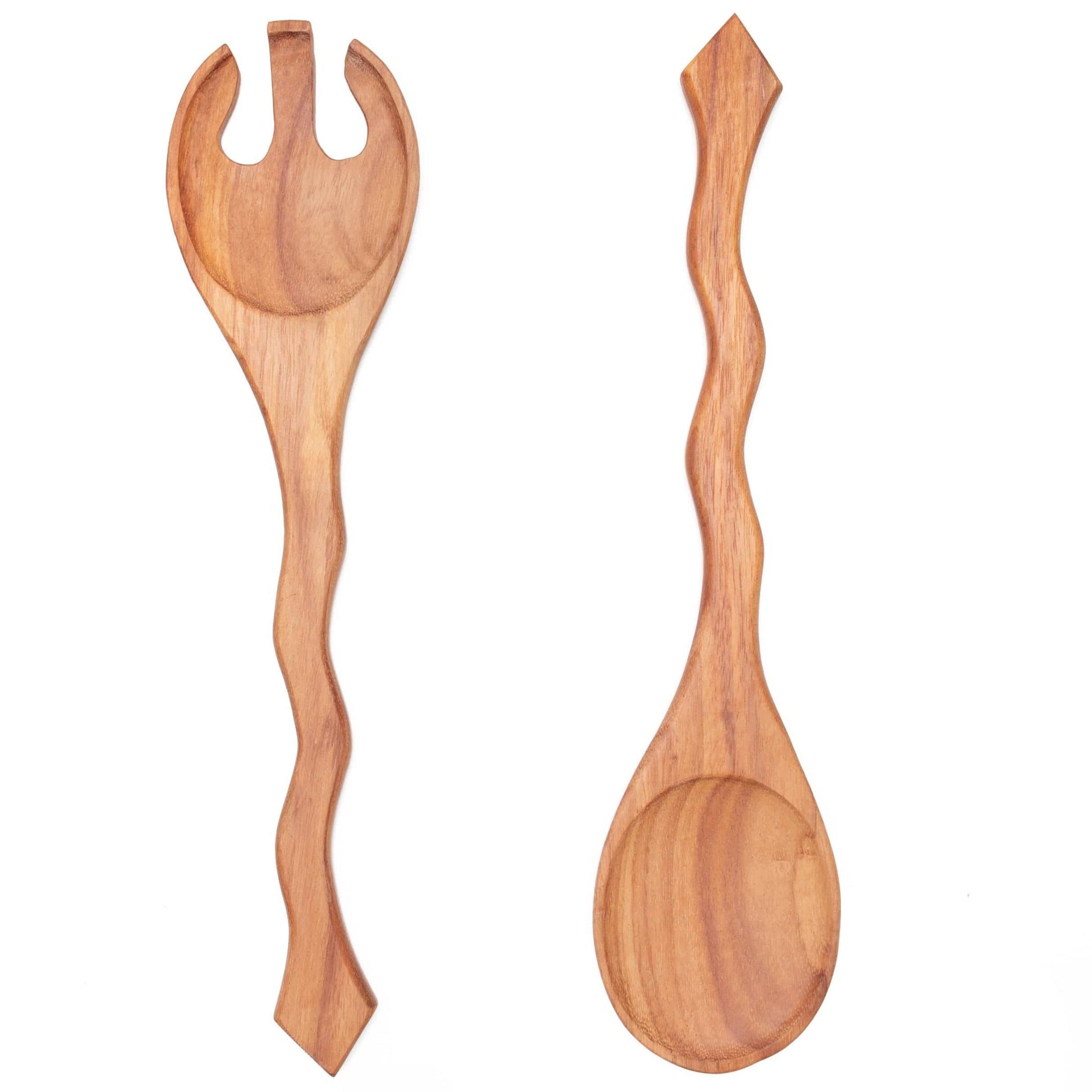 Curvy Macawood Salad Servers