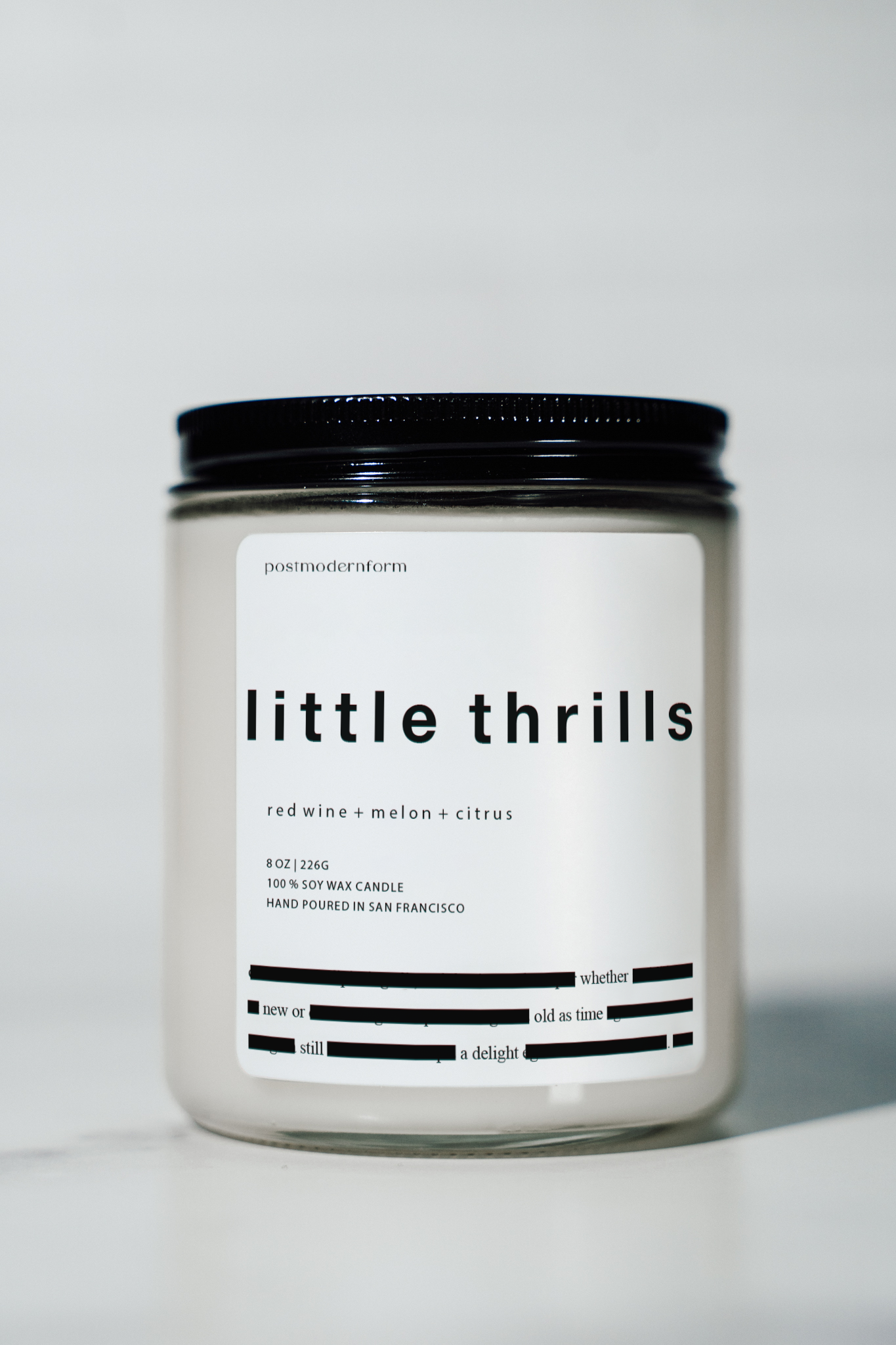 little thrills / red wine + melon + citrus candle