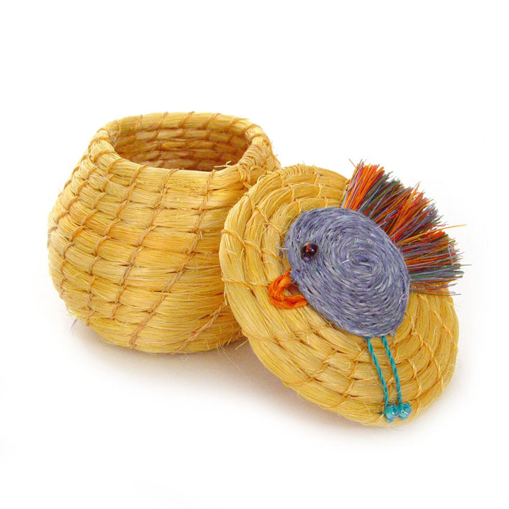 Singing Birdie Lidded Basket