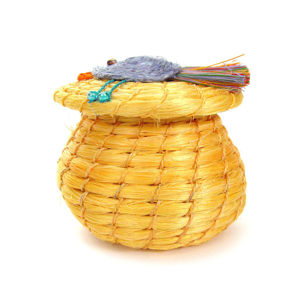 Singing Birdie Lidded Basket