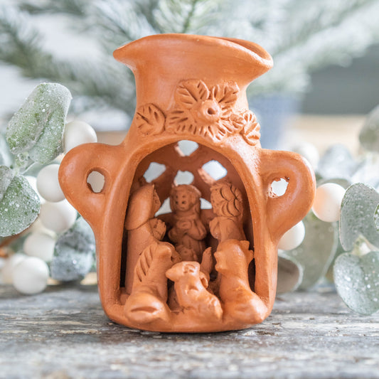 Terracotta Vessel Nativity Scene